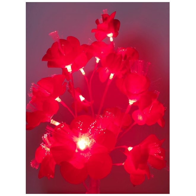Pomisor decorativ de Craciun Hozro®, Veioza tip copacel cu Trandafiri, 36 LED-uri, Inaltime 40 cm, Alb HOZRO