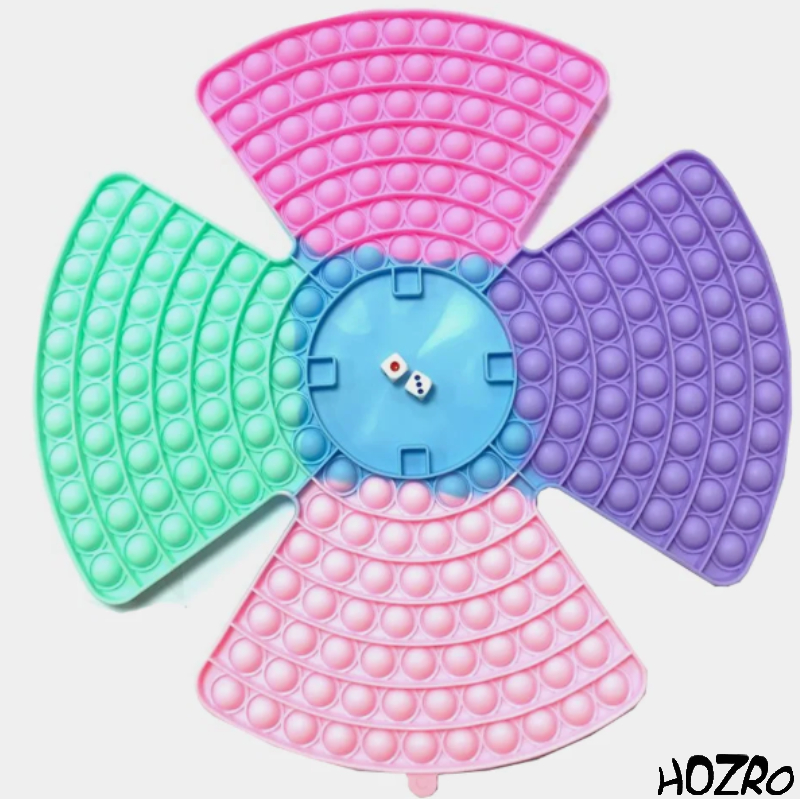 Joc Interactiv Senzorial HOZRO, Pop It cu 2 Zaruri, Dimensiune Mare 38×38 cm – Jucarie Antistres Multicolora, Educativa si Amuzanta pentru Copii si Adulti HOZRO
