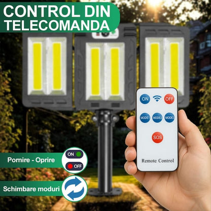 Lampă Solară de Perete HOZRO, Stradală, LED, cu Senzor de Mișcare, Model W786-2COB HOZRO