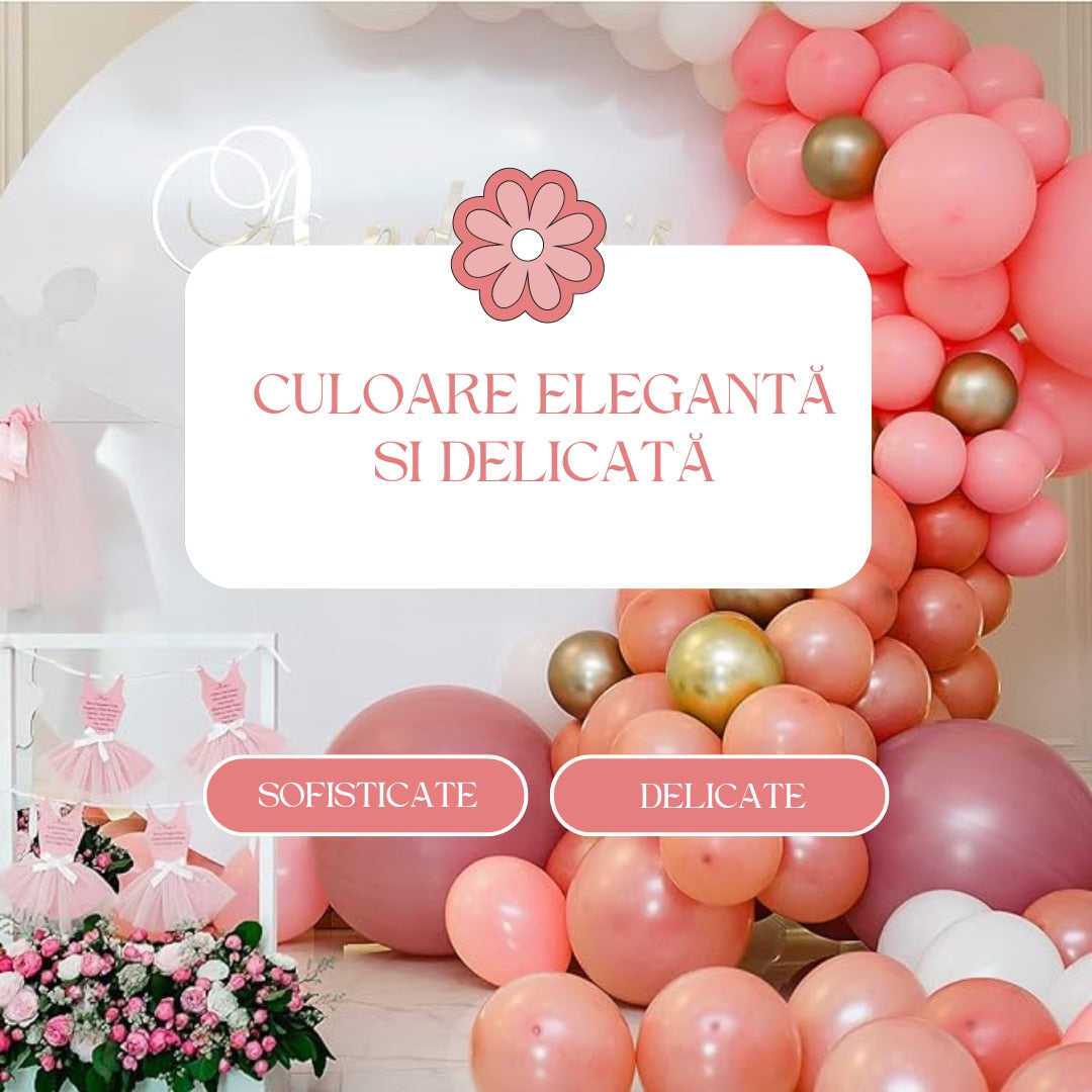 Set baloane din latex, Hozro®, somon, 25 cm, Accesorii Elegante pentru Petreceri, Nuntă sau Evenimente Tematice, Material Rezistent HOZRO