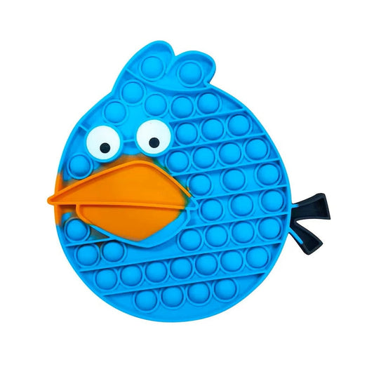 Jucarie Interactiva Antistres HOZRO, Pop It Now JUMBO – Model Angry Birds, 20 cm, Silicon Moale, Culoare Albastra, Ideala pentru Relaxare si Distractie HOZRO