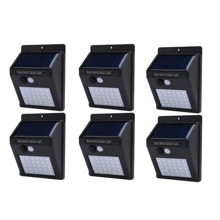 Lampă Solară HOZRO, 30 LEDURI, Senzor de Mișcare, Protecție IP65, Rezistentă la Apă și Intemperii – Iluminat Exterior Eficient pentru Curte, Grădină, Terasă sau Aleii HOZRO