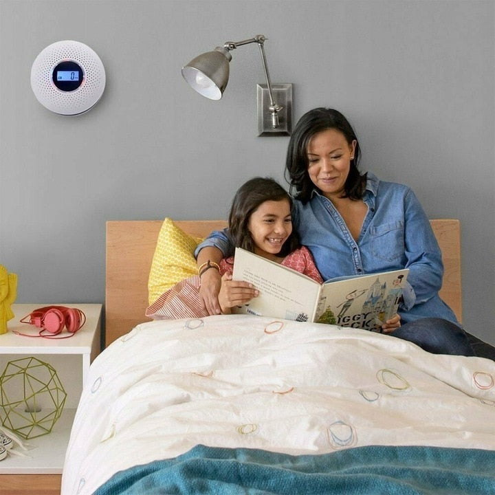 Senzor Hozro de fum si detector de gaz CO monoxid de carbon, alarma 85dB, display LCD, baterie 3xAA HOZRO