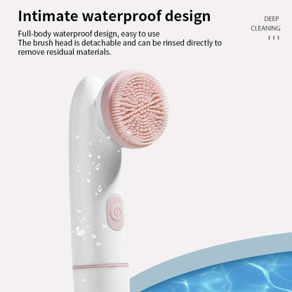Perie electrica HOZRO cu vibratii si 2 capete interschimbabile pentru curatarea si exfolierea Tenului, Waterproof BESTSELLS