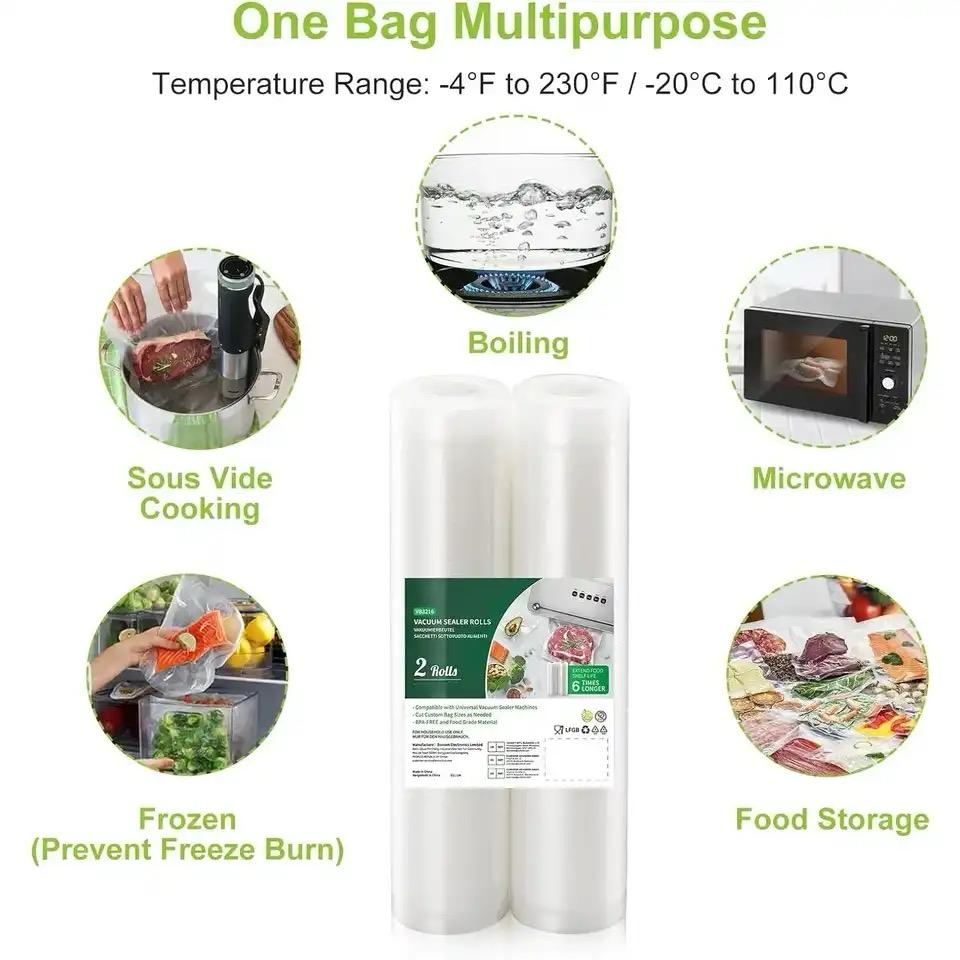 Set 2 role pungi  HOZRO 17X500 cm universale pentru vidat si sigilat alimente, gofrate, lavabile, conservare optima, fructe, legume, carne, mancare, compatibilitate universala, rezistenta la inghet si caldura, BESTSELLS