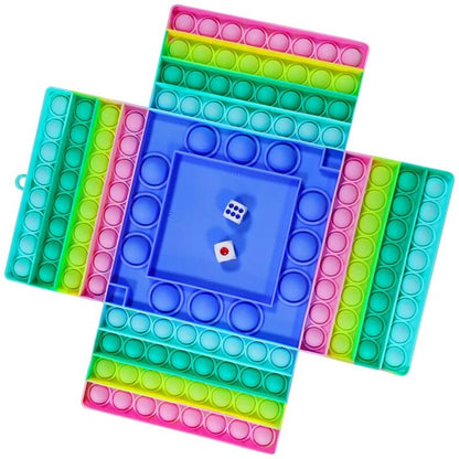 Jucarie Interactiva HOZRO, Pop It Plus cu zaruri, Dimensiuni Mari 25×30 cm, Multicolor – Antistres, Educativa si Amuzanta pentru Copii si Adulti, Flip It & Push On It HOZRO
