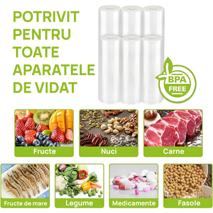 Hozro Set 50 pungi gofrate pentru aparatul de vidat, dimensiune 20 x 30 cm, gatirea Sous Vide, pentru aparat de vidat alimente, reutilizabile, rezistente, fara BPA, transparent BESTSELLS