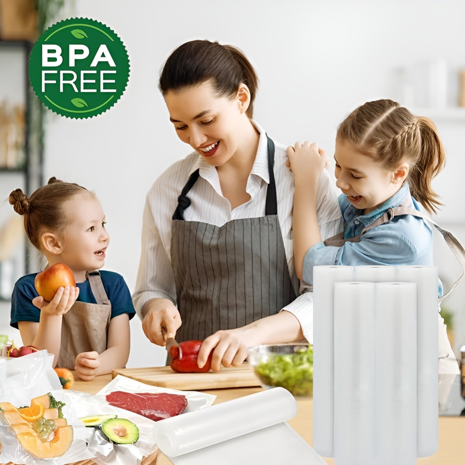 Set 100 pungi gofrate pentru aparatul de vidat, dimensiune 25 x 35 cm, gatirea Sous Vide, pentru aparat de vidat alimente, reutilizabile, rezistente, fara BPA, transparent Hozro BESTSELLS