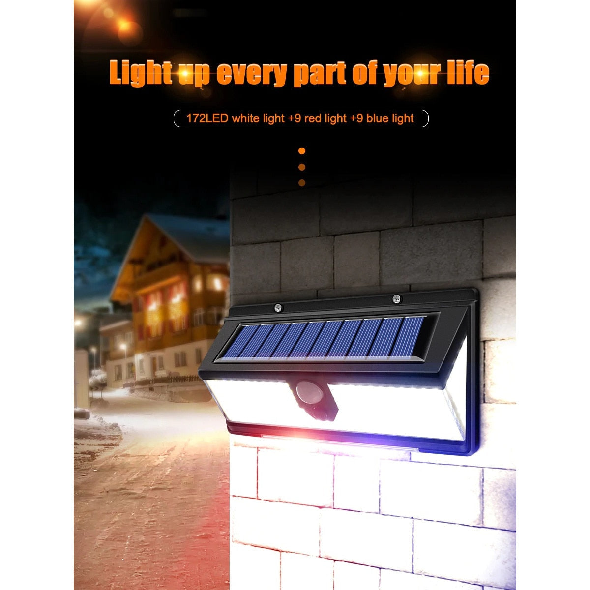 Lampa HOZRO, incarcare solara, senzor de miscare/lumina/stare de veghe, buton ON/OFF, CL-S190, Design Modern, Negru HOZRO