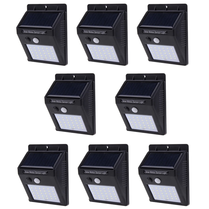 Lampă Solară HOZRO, 30 LEDURI, Senzor de Mișcare, Protecție IP65, Rezistentă la Apă și Intemperii – Iluminat Exterior Eficient pentru Curte, Grădină, Terasă sau Aleii HOZRO