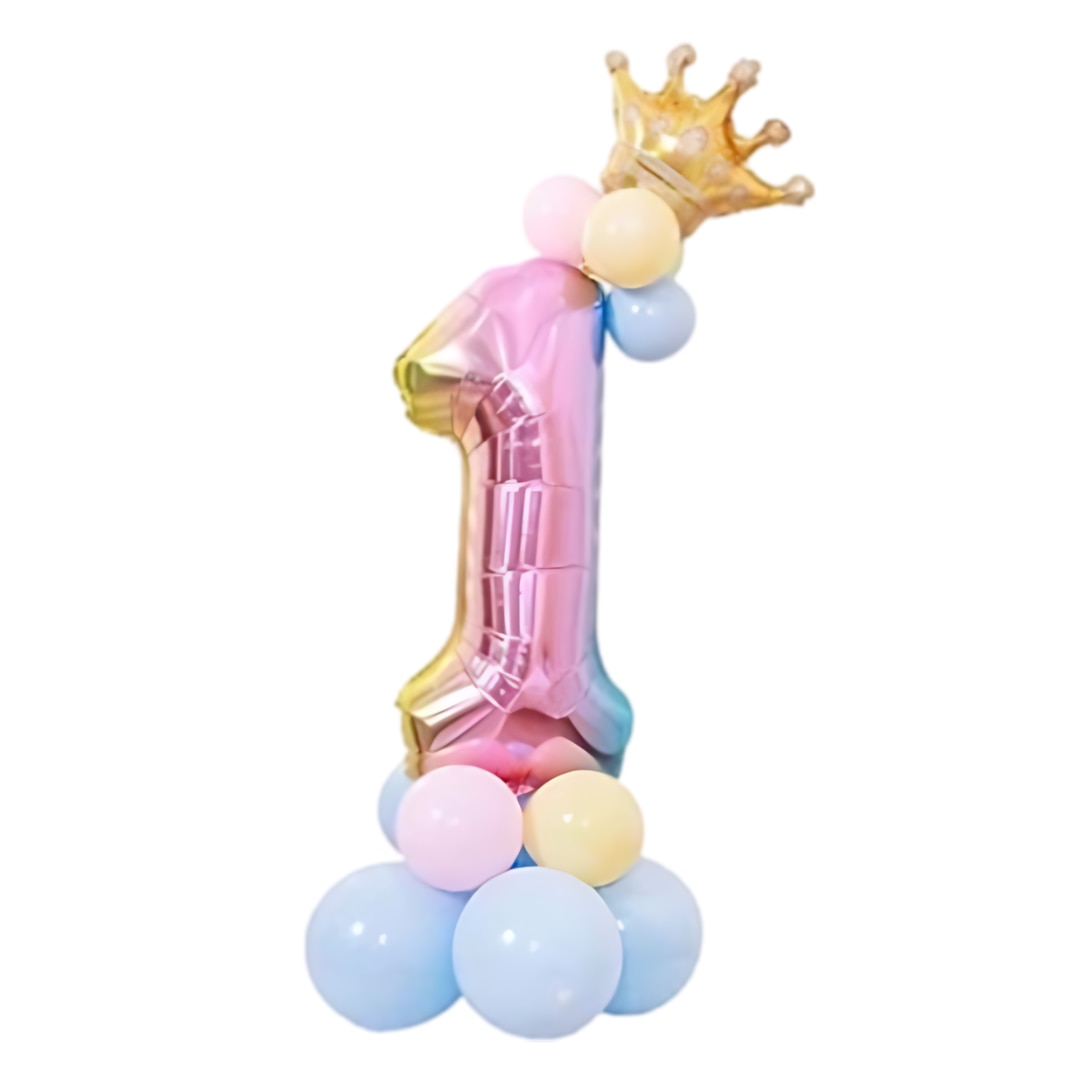 Kit Aranjament din Baloane Cifra 1, 2 sau 3 Multicolor, pentru evenimente festive HOZRO BESTSELLS