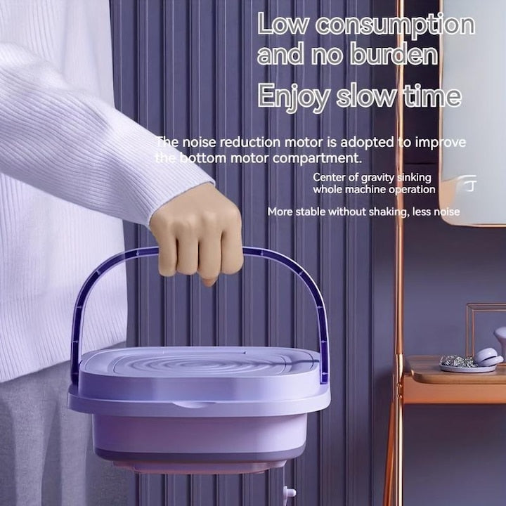 Mașină de Spălat Pliabilă Portabilă Hozro – 9L, 12W, Funcție de Stoarcere și 3 Programe HOZRO