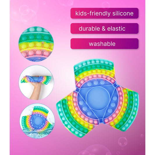 Joc Interactiv Senzorial HOZRO, Pop It cu 2 Zaruri, Dimensiune 27 × 27 cm – Jucarie Antistres Multicolora, Educativa si Amuzanta pentru Copii si Adulti HOZRO