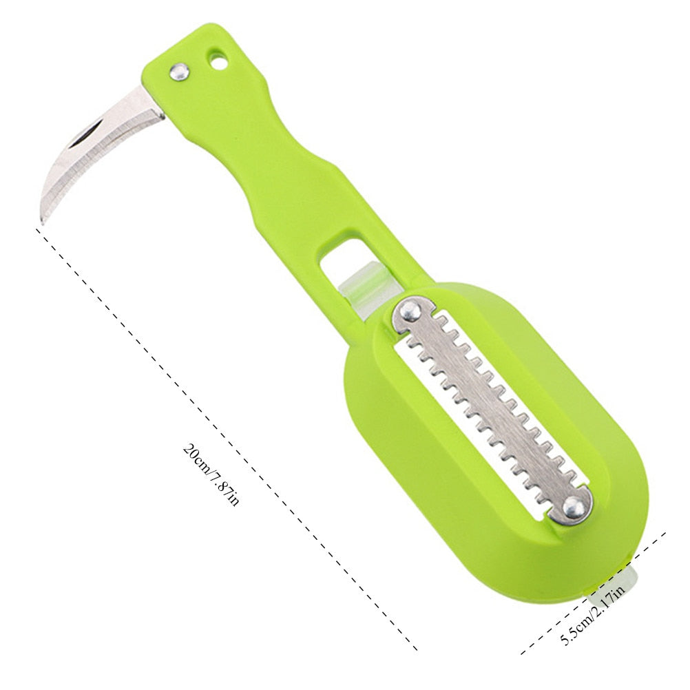 Dispozitiv HOZRO, Practic și Ușor de Utilizat pentru Curățarea Peștilor, solzi si viscere, cu Capac de Protecție, lame Inox, Design Ergonomic– Ideal pentru Bucătărie, Rapid și Curat BESTSELLS