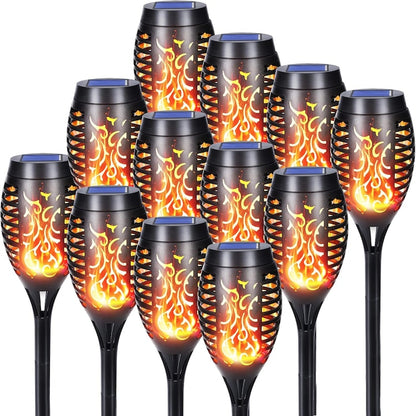 Set 2 Lămpi Solare Tip Torță cu Efect de Flacără – 52 cm, IP65, Negru BESTSELLS