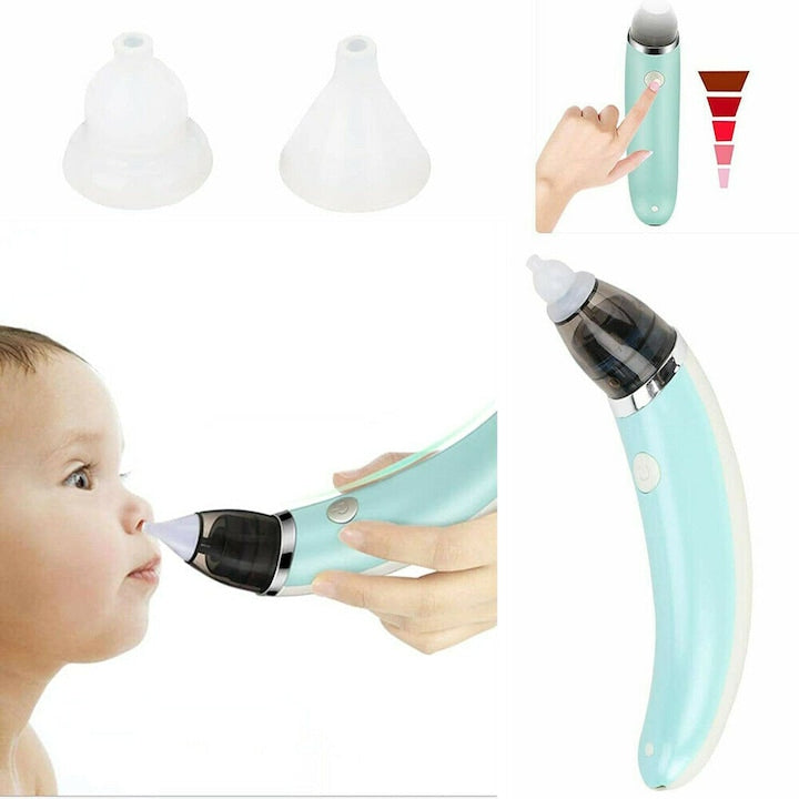 Aspirator nazal HOZRO®, cu doua capete de schimb, reincarcabil, 5 trepte de putere, alb HOZRO