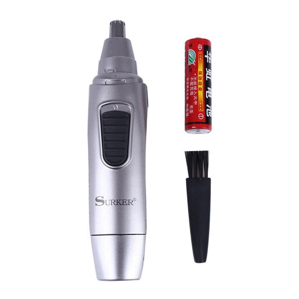 Trimmer electric pentru nas si urechi HOZRO Surker, autonomie acumulator 50 minute, lame otel inoxidabil, Argintiu/Negru BESTSELLS