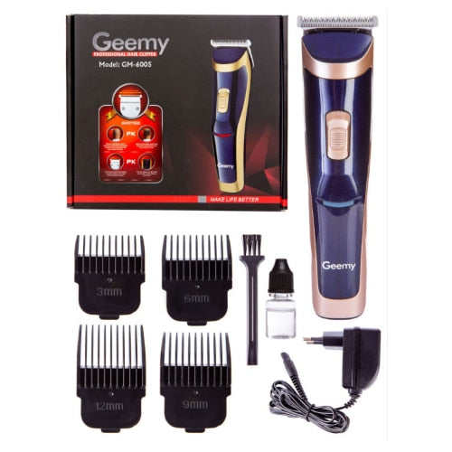 Masina de tuns HOZRO profesionala Gemei GM-6005, lame din otel inoxidabil,reincarcabil, ergonomic, set complet cu 4 capete interschimbabile BESTSELLS