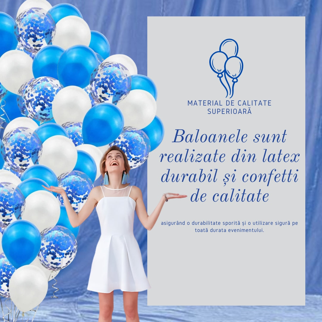 Set 10 baloane din latex confetii, Hozro®, diverse culori, 25 cm, Accesorii Elegante pentru Petreceri, Nuntă sau Evenimente Tematice, Material Rezistent HOZRO