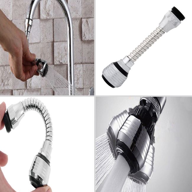 🚰 Cap de Robinet Universal și Flexibil HOZRO TurboFlex – Rotire 360°, Lungime 15 cm, Inox Premium HOZRO