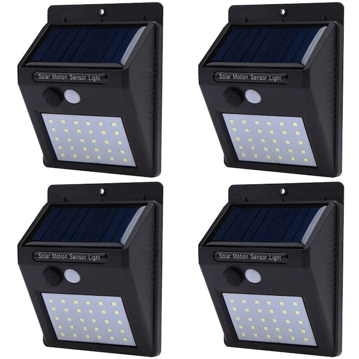 Lampă Solară HOZRO, 30 LEDURI, Senzor de Mișcare, Protecție IP65, Rezistentă la Apă și Intemperii – Iluminat Exterior Eficient pentru Curte, Grădină, Terasă sau Aleii HOZRO