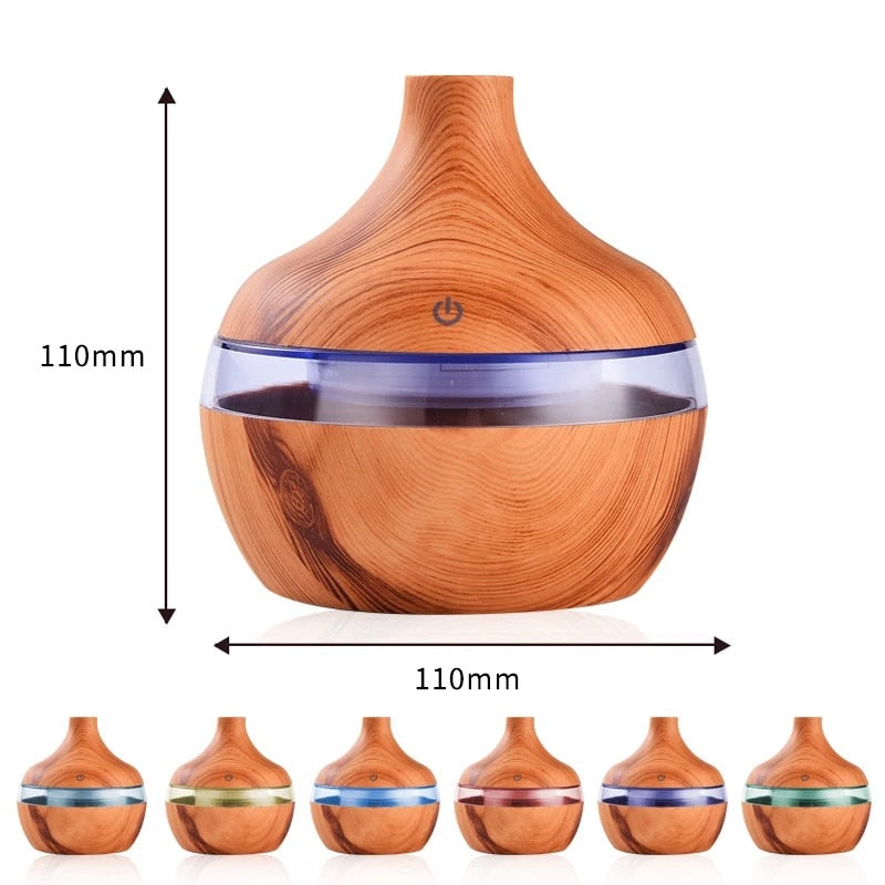 Umidificator cu Aromaterapie și Lampă de Noapte 025 stejar deschis/inchis HOZRO