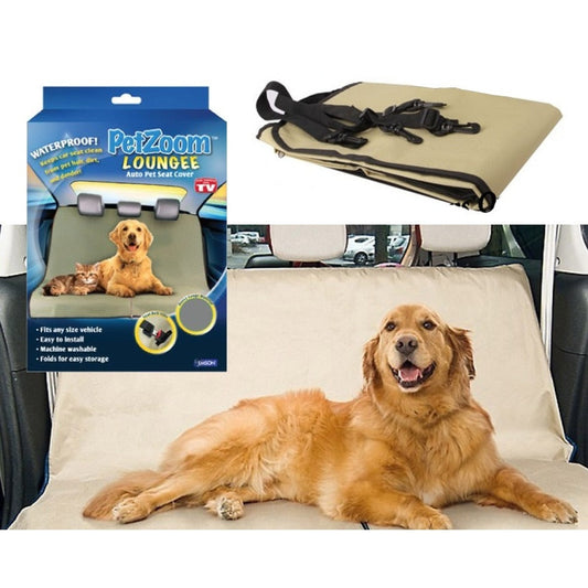 Husa auto Hozro pentru protectie si transport animale, caini si pisici, pentru bancheta autoturismului, impermeabila, antialunecare, bej, 140 x 140 cm HOZRO