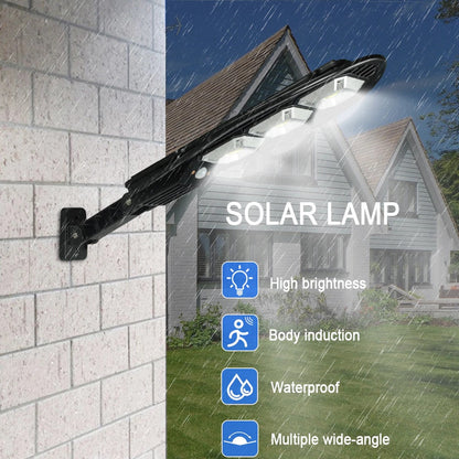 Lampă HOZRO stradala cu incarcare solara, 90 x LED COB, 3 moduri de functionare, buton ON/OFF, telecomanda inclusa, LL-63T K, cu Senzor de Mișcare – Montare pe Perete, Iluminat Exterior Puternic și Eficient HOZRO