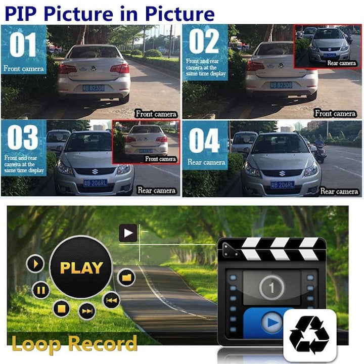 Camera Auto Oglinda HOZRO®, Display 4", Full HD 1080P Night Vision, Senzor De Miscare HOZRO