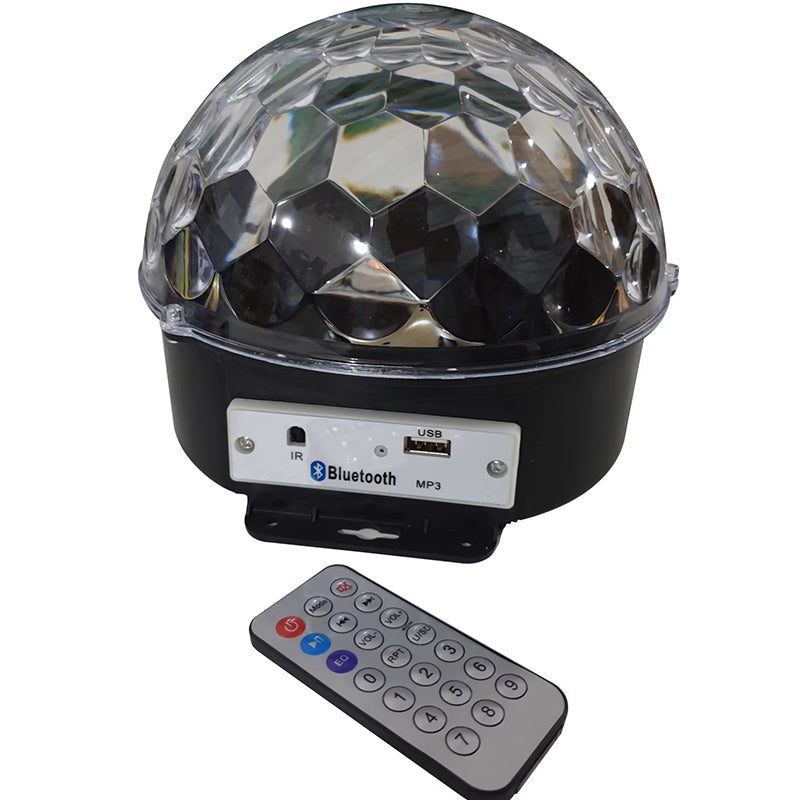 Glob Disco Cu Joc Rotativ De Lumini , Bluetooth , LED RGB , Difuzor , USB, Card, Redare Muzica , Telecomanda , Putere 20W HOZRO