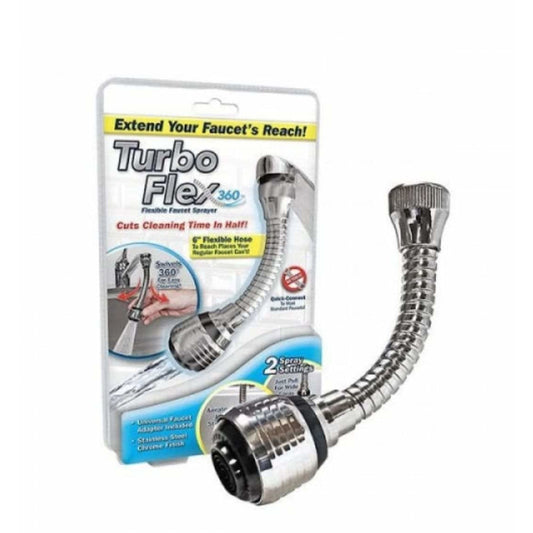 🚰 Cap de Robinet Universal și Flexibil HOZRO TurboFlex – Rotire 360°, Lungime 15 cm, Inox Premium HOZRO