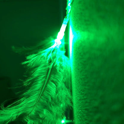 🪶 Instalație Decorativă Premium Hozro – 20 LED-uri cu Pene, 3.5m, Albastru sau Verde Magic HOZRO