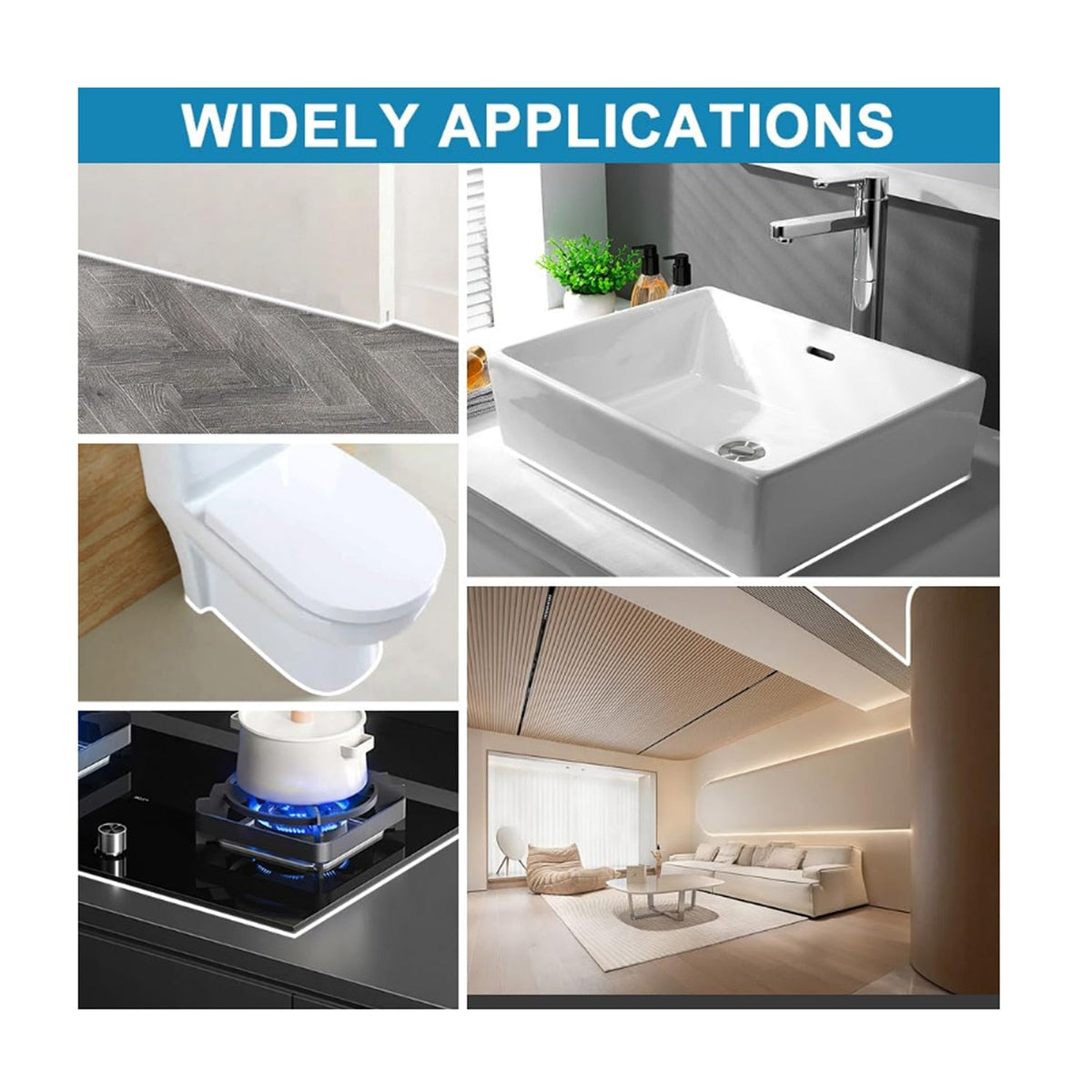 Banda Etansare Cada, Plita, Vas WC, Cabina de Dus, Ferestre si Alte Obiecte, Puternic Autoadeziva, Auriu, 8 mm x 6 m, Hozro® HOZRO