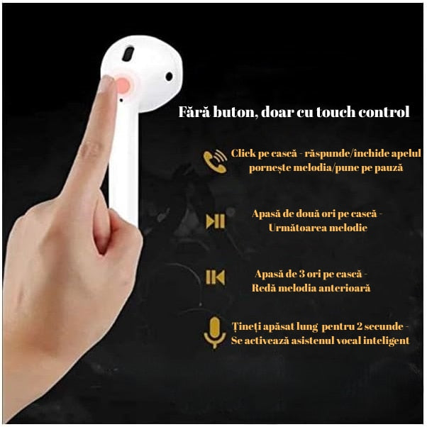 Căști Audio True Wireless HOZRO i18 Premium – In-Ear, Sunet HiFi 3D, Microfon Încorporat și Dock de Încărcare, Disponibile în Diverse Culori HOZRO
