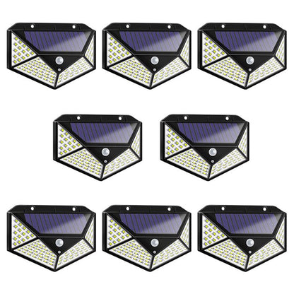 Lampa Solara HOZRO, SH 100, 100 LED-uri, Iluminare de 1000 Lumen, Senzor de Miscare si Lumina, Baterie Reincarcabila 2200mAh, Design Modern, Negru HOZRO