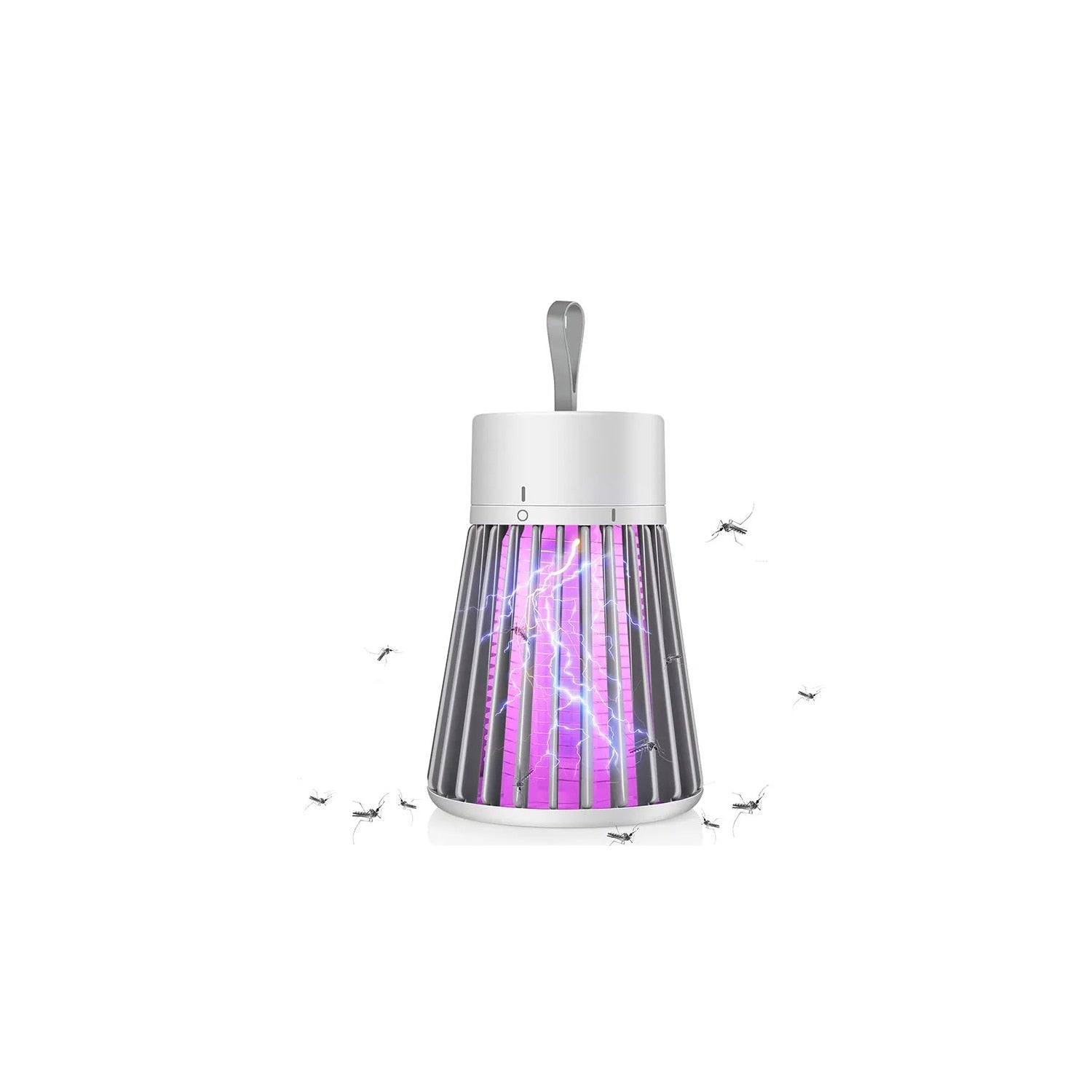 Lampa UV anti-insecte portabila HOZRO, incarcare USB, acumulator 1200mAh, curea pentru suspendare, suprafata acoperita 10 mp, culoare Alb/Gri HOZRO