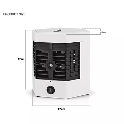 Mini Răcitor Portabil HOZRO, Cooler Arctic Cool Ultra-Pro, 2 Puteri, 10W, Alimentare USB, Alb Umidificare a Aerului cu Rezervor de Apă, Trepte de Viteză Reglabile, Ideal pentru Birou, Dormitor sau Vacanțe HOZRO