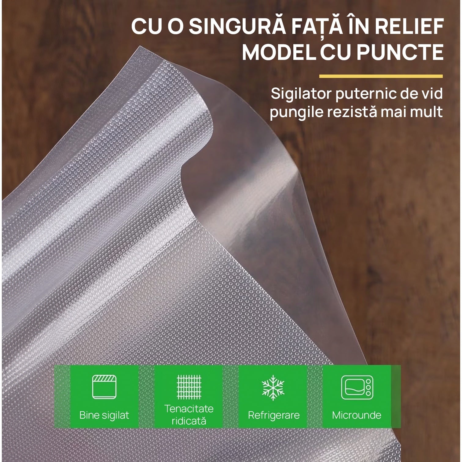 Set 100 pungi gofrate pentru aparatul de vidat, dimensiune 25 x 35 cm, gatirea Sous Vide, pentru aparat de vidat alimente, reutilizabile, rezistente, fara BPA, transparent Hozro BESTSELLS