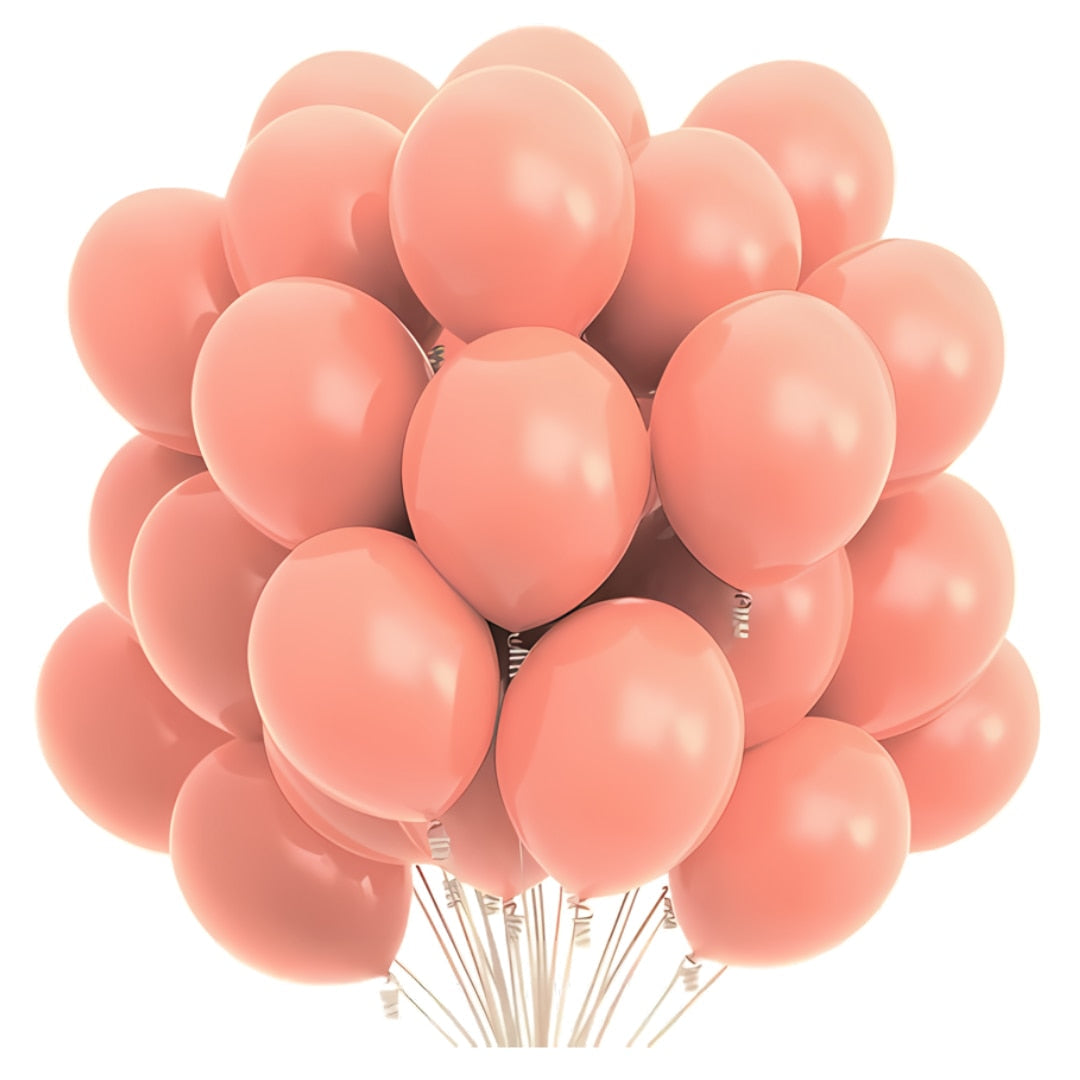 Set baloane din latex, Hozro®, somon, 25 cm, Accesorii Elegante pentru Petreceri, Nuntă sau Evenimente Tematice, Material Rezistent HOZRO