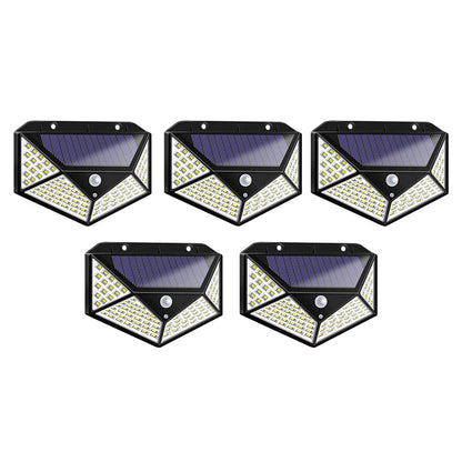 Lampa Solara HOZRO, SH 100, 100 LED-uri, Iluminare de 1000 Lumen, Senzor de Miscare si Lumina, Baterie Reincarcabila 2200mAh, Design Modern, Negru HOZRO