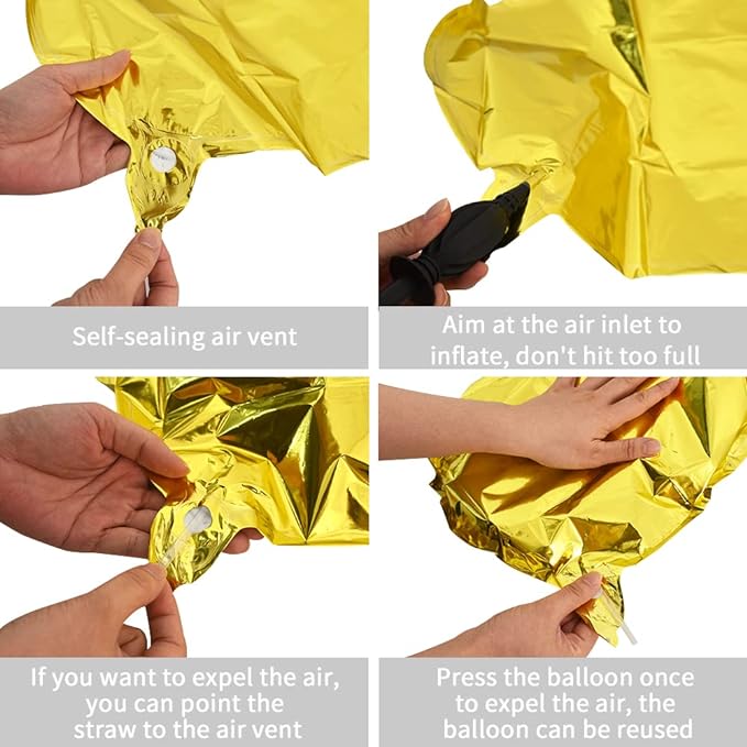 Balon folie HOZRO, gold, in forma de litera Y BESTSELLS