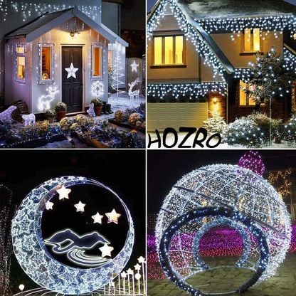 Instalatie cu Panou Solar de Craciun, HOZRO, 100 LED-uri, 10 Metri– Pentru Exterior si Interior, Economie de Energie si Atmosfera de Sarbatoare Magica HOZRO