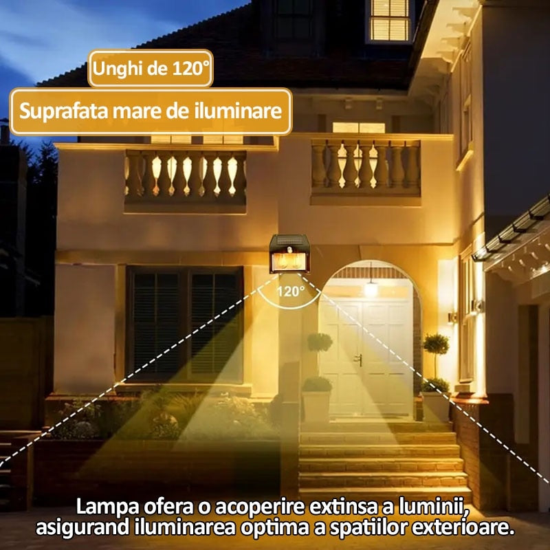 Lampă Solară HOZRO, Model KT 666-3W cu 3 Becuri LED – Iluminat Exterior Economic și Eficient, Încărcare Solară, Ideală pentru Curte, Grădină sau Camping HOZRO