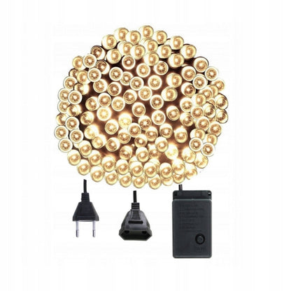 Instalatie de Craciun 200 LED-uri Hozro, alb cald, jocuri luminoase interior exterior, decor sarbatori, alimentare 230V, lungime totala 20m Hoco