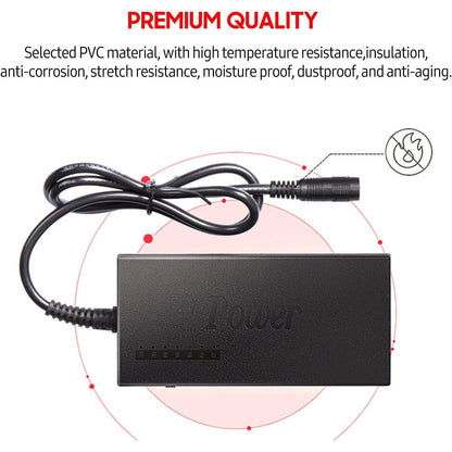 Incarcator HOZRO® Universal Laptop, Telefon, Camera, Alte Gadget-uri cu 9 Mufe de Conectare, Negru, 12V-24V 120W, alimentare priza BESTSELLS