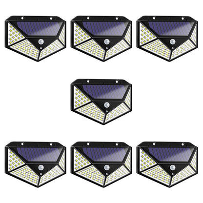 Lampa Solara HOZRO, SH 100, 100 LED-uri, Iluminare de 1000 Lumen, Senzor de Miscare si Lumina, Baterie Reincarcabila 2200mAh, Design Modern, Negru HOZRO