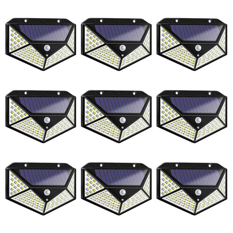 Lampa Solara HOZRO, SH 100, 100 LED-uri, Iluminare de 1000 Lumen, Senzor de Miscare si Lumina, Baterie Reincarcabila 2200mAh, Design Modern, Negru HOZRO