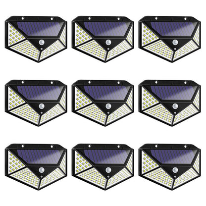 Lampa Solara HOZRO, SH 100, 100 LED-uri, Iluminare de 1000 Lumen, Senzor de Miscare si Lumina, Baterie Reincarcabila 2200mAh, Design Modern, Negru HOZRO
