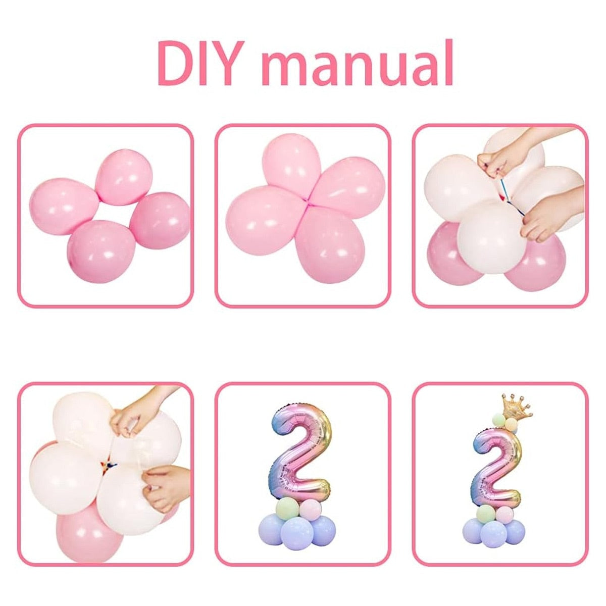Kit Aranjament din Baloane Cifra 1, 2 sau 3 Multicolor, pentru evenimente festive HOZRO BESTSELLS