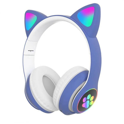 🎧 Căști Wireless HOZRO, Model Pisică STN-28– Sunet HiFi, Iluminare RGB, Bluetooth 5.0, Handsfree, Bass Stereo, LED, TF! 🐱 HOZRO